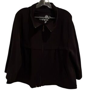 Charter club large extra large, black 3/4 sleeve jacket wide leg pants 2 piece